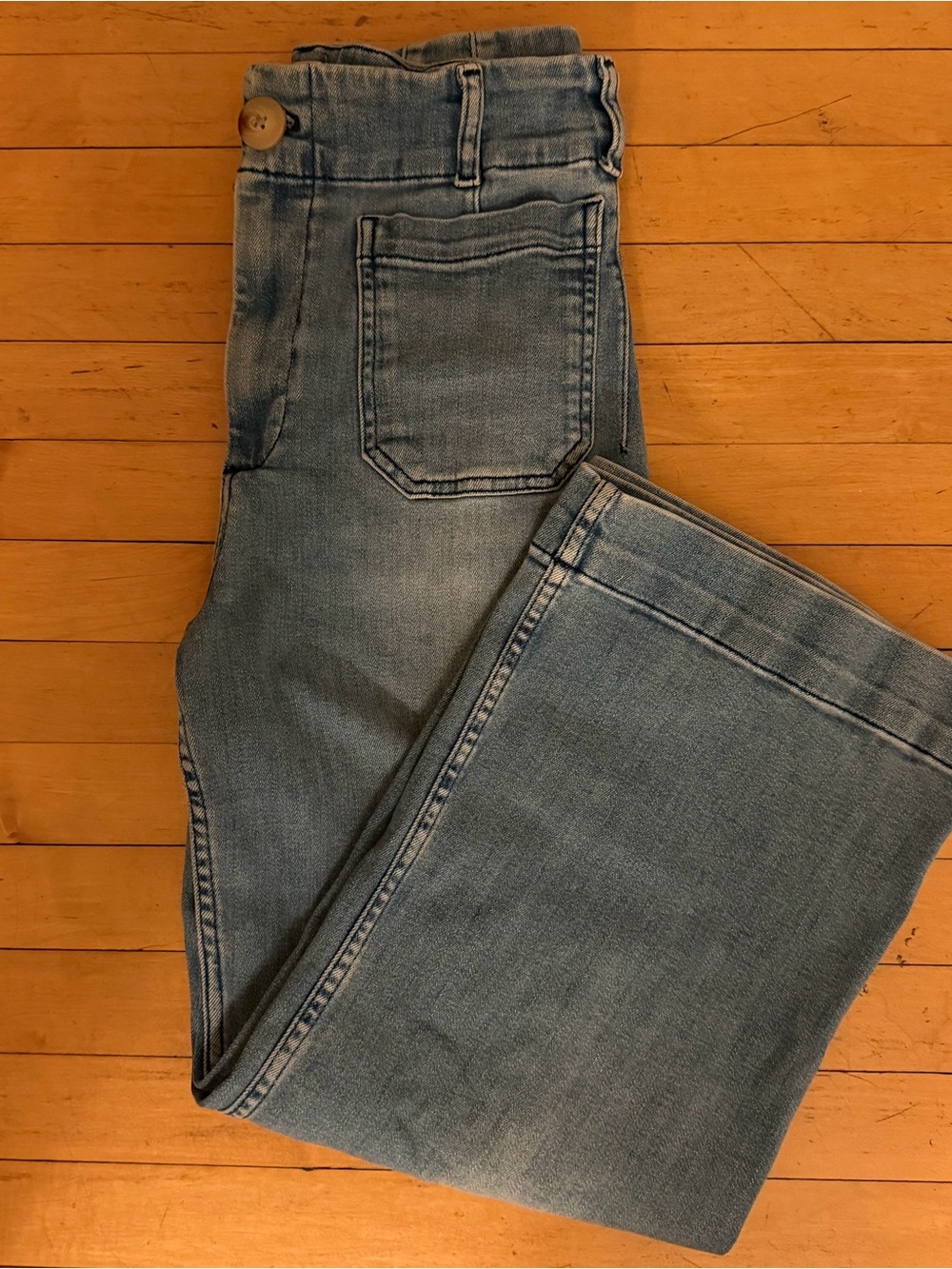 Anthropologie Maeve The Colette High Rise Cropped Wide-Leg Jeans, Size 28